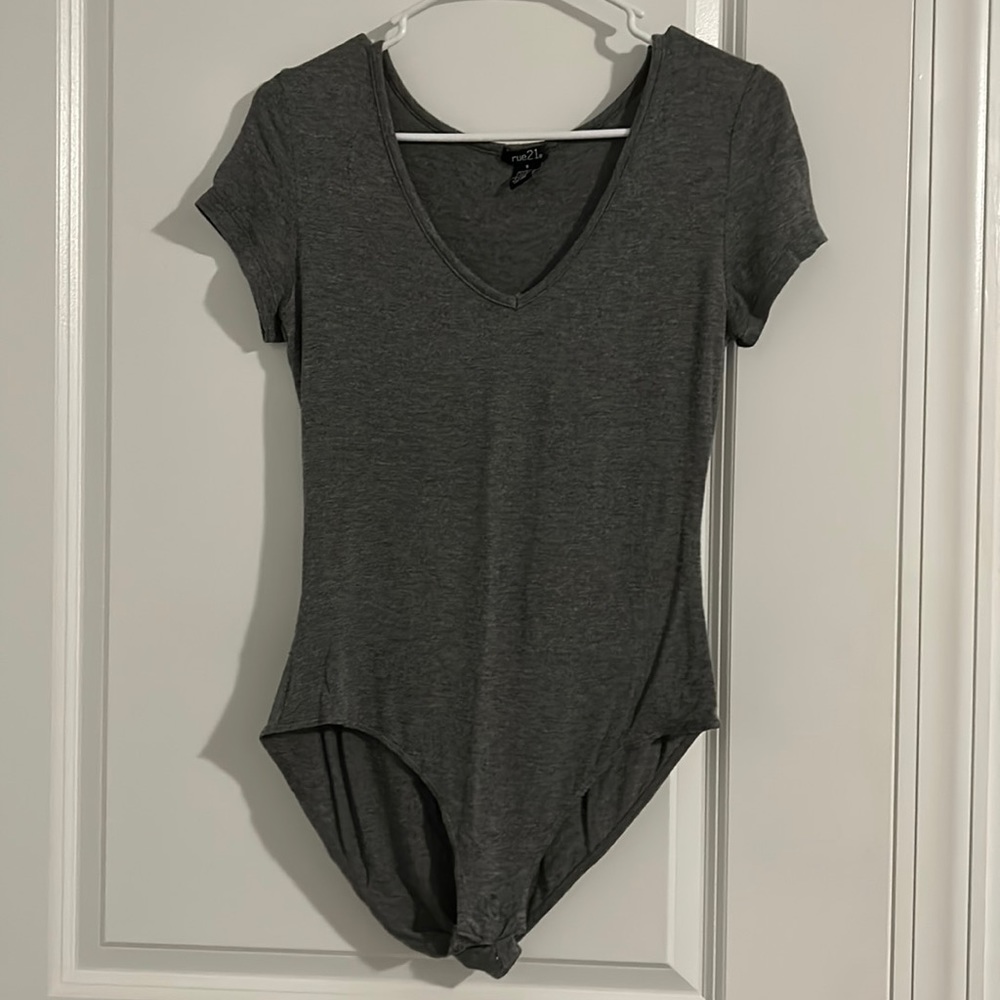 Grey short sleeve bodysuit